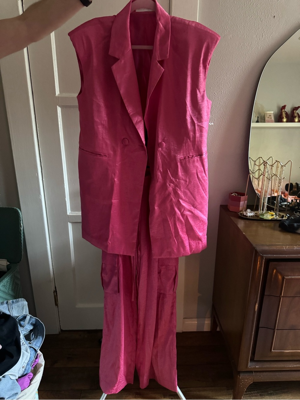 Fuchsia Women's Vest & Pants Set